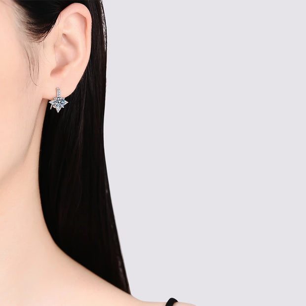 NeeTim 1ct 6.5mm Moissanite Earrings for Women S925 Sterling Sliver with 18k Gold Plated Diamond Earring Wedding Party Jewelry