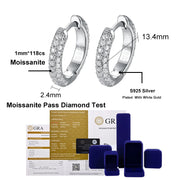 NeeTim Full Moissanite Diamond Earrings 925 Sterling Silver with 18K Gold Plated Wedding Engagement Party Fine Jewelry for Women