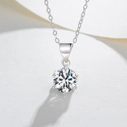 NeeTim 4ct 10mm Moissanite Necklace For Women 925 Sterling Silver with 18K Gold Plated Lab Diamond Pendant Wedding Party Jewelry