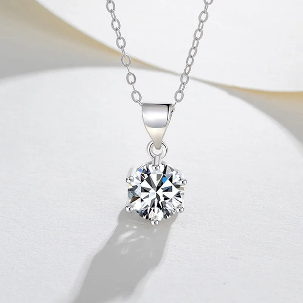 NeeTim 4ct 10mm Moissanite Necklace For Women 925 Sterling Silver with 18K Gold Plated Lab Diamond Pendant Wedding Party Jewelry