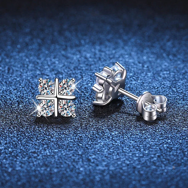D Color Moissanite Stud Earrings