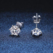 NeeTim 2ct Moissanite Studs Earrings for Women S925 Sterling Silver White Gold Plated Lab Diamond Earring With GRA Certificate