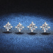 Star 1ct 6.5mm D Color  Earrings Sliver with White Gold Plated