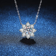 NeeTim 1CT Moissanite Diamond Necklace For Woman Pendant 925 Silver Plated with White Gold Chains Party Bridal Fine Jewelry Gift