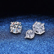 2 Carat Moissanite Earrings With 14K White Gold Plated