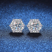 NeeTim 0.5ct 5mm Moissanite Earrings for Women S925 Sterling Silver Diamond Stud Earrings Wedding Party Gifts Jewelry for Girls