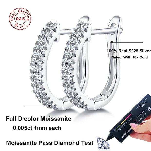 Moissanite Ear Hoop Earrings