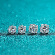 NeeTim 1ct 6.5mm Moissanite Earrings for Women S925 Sterling Silver Gemstone Earring Certified Ear Studs Wedding Party Jewelry