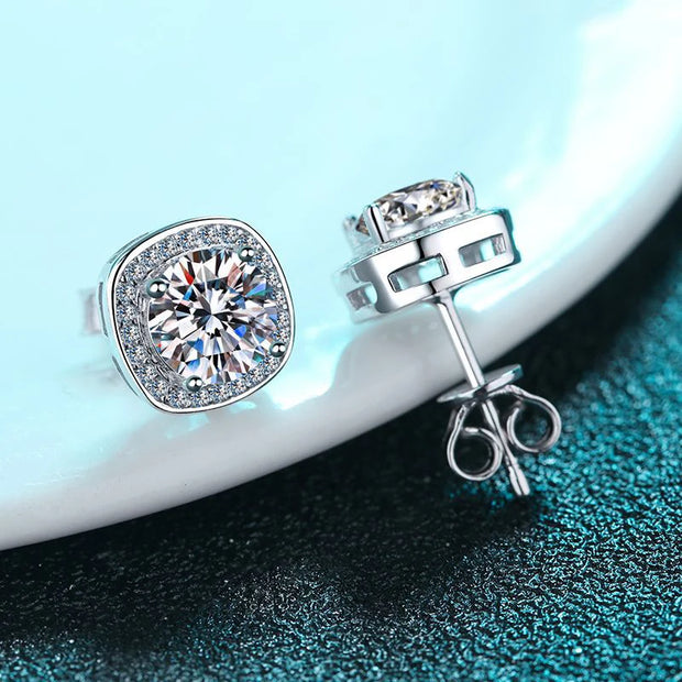 NeeTim 0.5ct 1ct Moissanite Earrings Sterling Silver 925 for Women Luxury Designer Wedding Party Earring Jewelry Chrismas Gift