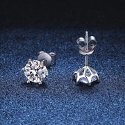 NeeTim 2ct Moissanite Studs Earrings for Women S925 Sterling Silver White Gold Plated Lab Diamond Earring With GRA Certificate