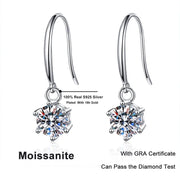 1ct 6.5mm Moissanite Droop Earrings