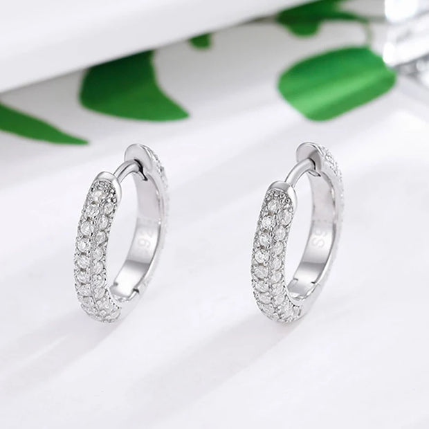 NeeTim Full Moissanite Diamond Earrings 925 Sterling Silver with 18K Gold Plated Wedding Engagement Party Fine Jewelry for Women
