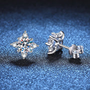 Star 1ct 6.5mm D Color  Earrings Sliver with White Gold Plated