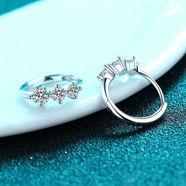 925  Silver Moissanite Hoop Earring
