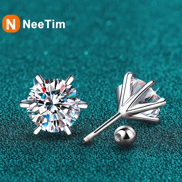 0.3-2CT Moissanite Stud Earrings