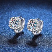 NeeTim 1ct Moissanite Earrings for Women S925 Sterling Sliver with 18k Gold Plated Hoop Earring Wedding Jewelry with Certificate