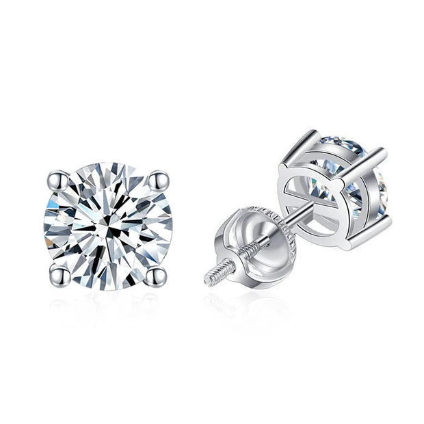 2 Carat Moissanite Earrings With 14K White Gold Plated