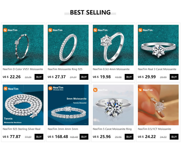 Moissanite Ear Hoop Earrings