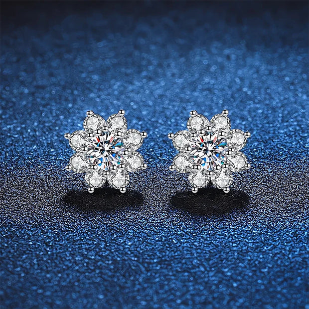 NeeTim 0.5ct Moissanite Stud Earrings For Women 925 Sterling Silver with White Gold Plated Diamond  Ear Studs Wedding Jewelry
