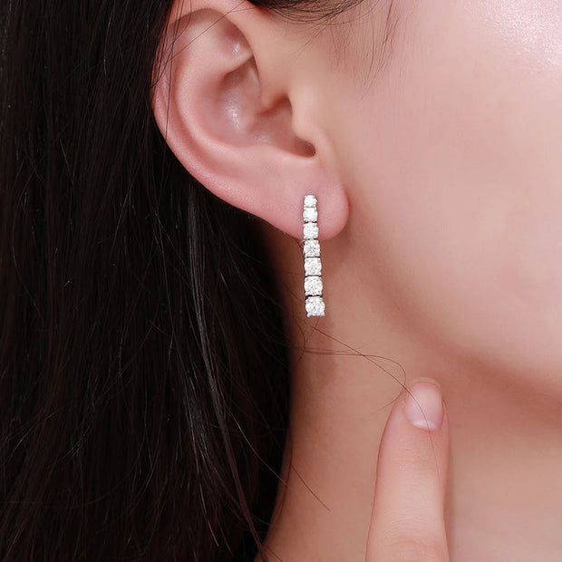 NeeTim Full D VVS1 Moissanite Earrings for Women with GRA s925 Sterling Sliver Sparkling Diamond Ear Studs Wedding Fine Jewely