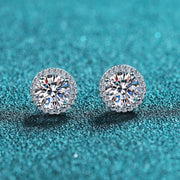 NeeTim Moissanite Stud Earrings for Women S925 Sterling Silver White Gold Plated Diamond Earring Ear Studs Wedding Fine Jewelry