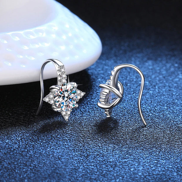 NeeTim 1ct 6.5mm Moissanite Earrings for Women S925 Sterling Sliver with 18k Gold Plated Diamond Earring Wedding Party Jewelry