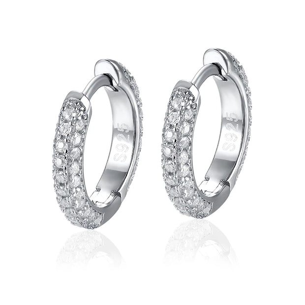 NeeTim Full Moissanite Diamond Earrings 925 Sterling Silver with 18K Gold Plated Wedding Engagement Party Fine Jewelry for Women