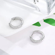 NeeTim Full Moissanite Diamond Earrings 925 Sterling Silver with 18K Gold Plated Wedding Engagement Party Fine Jewelry for Women