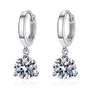 NeeTim 2ct Moissanite Earrings100% S925 Sterling Sliver Orginal Drop Earring Wedding Bride Jewelry with Certificate for Women