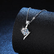 NeeTim 1ct 6.5mm D Color Moissanite Diamond Pendant Necklace 925 Sterling Sliver with 18K Gold Plated Necklaces Gift for Women