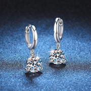 NeeTim 2ct Moissanite Earrings100% S925 Sterling Sliver Orginal Drop Earring Wedding Bride Jewelry with Certificate for Women