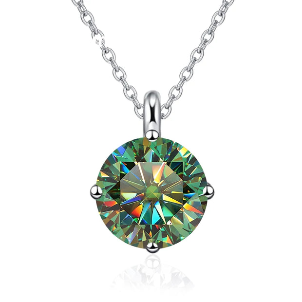 NeeTim 1CT 2CT Real Moissanite Pendant Necklace For Women Top Quality 925 Sterling Silver Wedding Party Bridal Luxury Jewelry