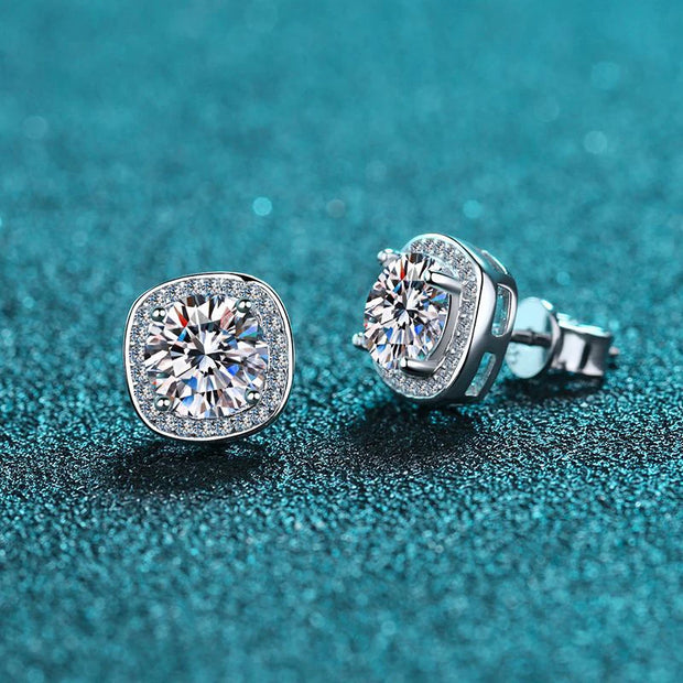 NeeTim 0.5ct 1ct Moissanite Earrings Sterling Silver 925 for Women Luxury Designer Wedding Party Earring Jewelry Chrismas Gift