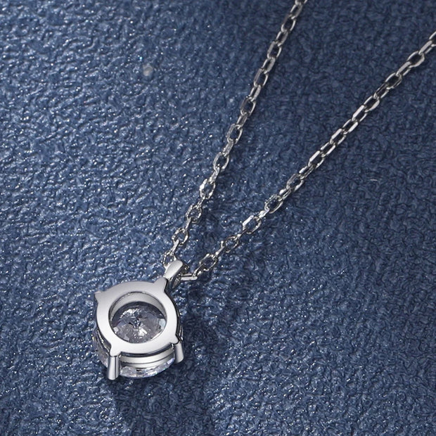 NeeTim 1CT 2CT Real Moissanite Pendant Necklace For Women Top Quality 925 Sterling Silver Wedding Party Bridal Luxury Jewelry