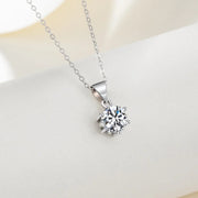 NeeTim 4ct 10mm Moissanite Necklace For Women 925 Sterling Silver with 18K Gold Plated Lab Diamond Pendant Wedding Party Jewelry