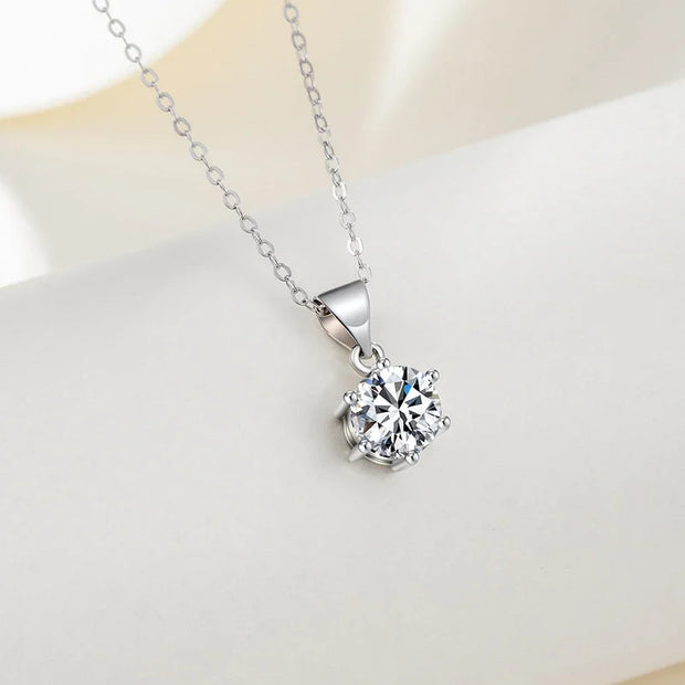 NeeTim 4ct 10mm Moissanite Necklace For Women 925 Sterling Silver with 18K Gold Plated Lab Diamond Pendant Wedding Party Jewelry