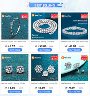 NeeTim Moissanite Stud Earrings for Women S925 Sterling Silver White Gold Plated Diamond Earring Ear Studs Wedding Fine Jewelry