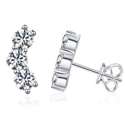 NeeTim Full 3.5mm Moissanite Earrings for Women S925 Sterling Sliver Sparkling with White Gold Plated Ear Studs Jewely with GRA