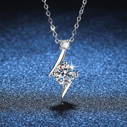 NeeTim 1ct 6.5mm D Color Moissanite Diamond Pendant Necklace 925 Sterling Sliver with 18K Gold Plated Necklaces Gift for Women
