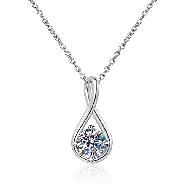 Infinity Pendant 925 with White Gold Plated Necklace