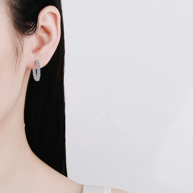 2.6CT Hoop Earring Plated with 18k Gold