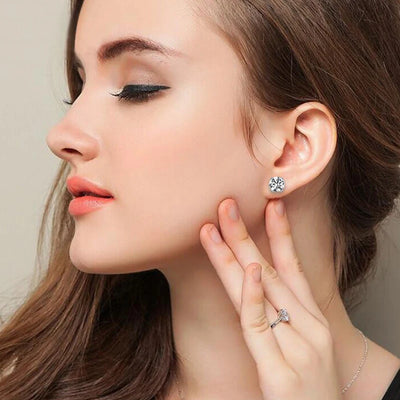 D Color Moissanite Earring S925 Plated with 18k Gold
