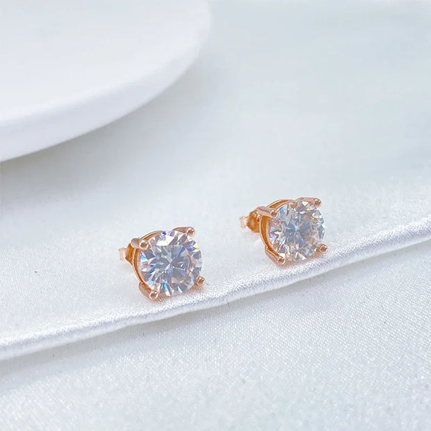 D Color Moissanite Earring S925 Plated with 18k Gold