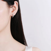 925  Silver Moissanite Hoop Earring