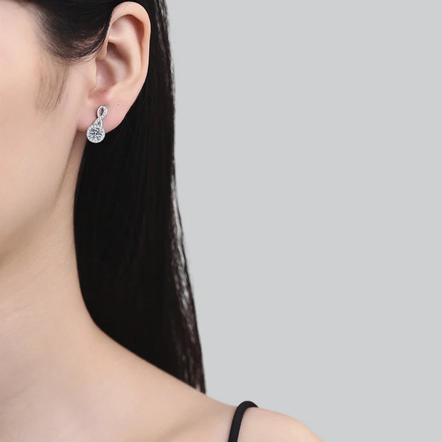 NeeTim 0.5ct 5mm D Color VVS Moissanite Earrings For Women S925 Silver Lab Diamond Engagement Wedding Earring Party Jewelry Gift
