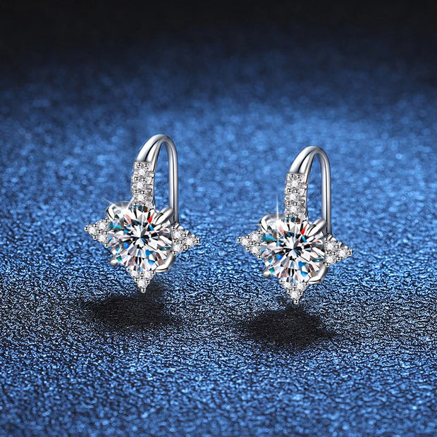 NeeTim 1ct 6.5mm Moissanite Earrings for Women S925 Sterling Sliver with 18k Gold Plated Diamond Earring Wedding Party Jewelry