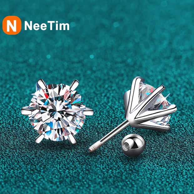 0.3-2CT Moissanite Stud Earrings