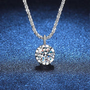 NeeTim 2ct Moissanite Necklace Pendant S925 Sterling Silver  Party Wedding Lab Dimond Gem Necklaces For Women with Certificate