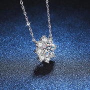 NeeTim 1CT Moissanite Diamond Necklace For Woman Pendant 925 Silver Plated with White Gold Chains Party Bridal Fine Jewelry Gift